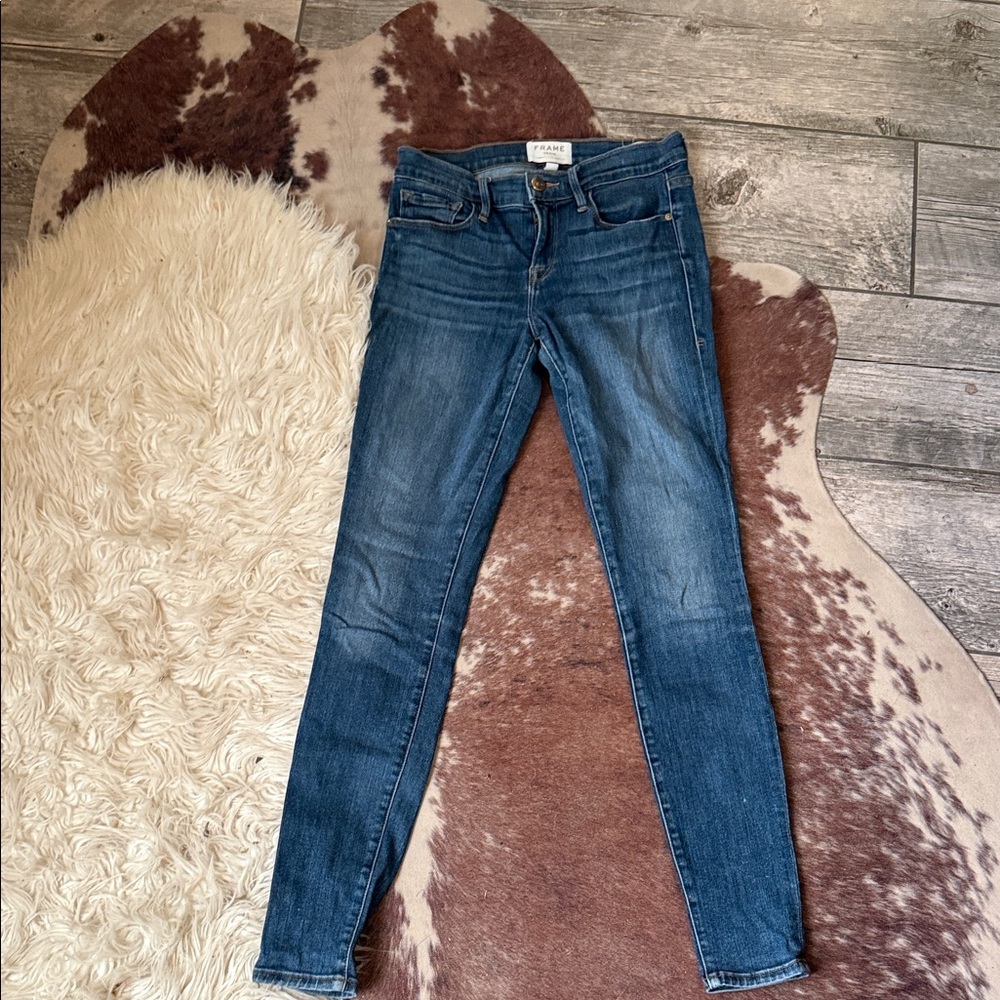 Frame Denim Medium Blue Skinny Jeans